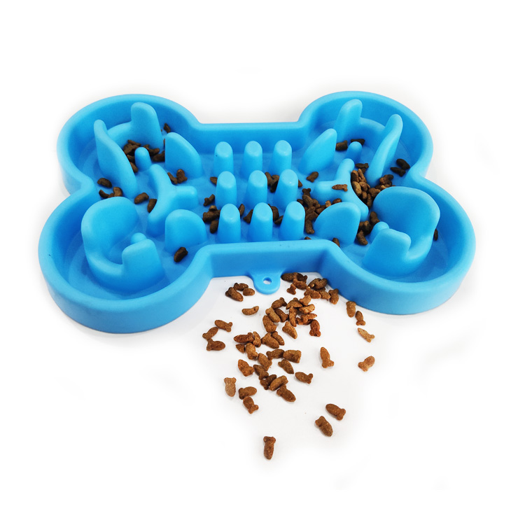 Durable Plastic Round Pet Bowl AntiGulping Slow Food Dog Bowl