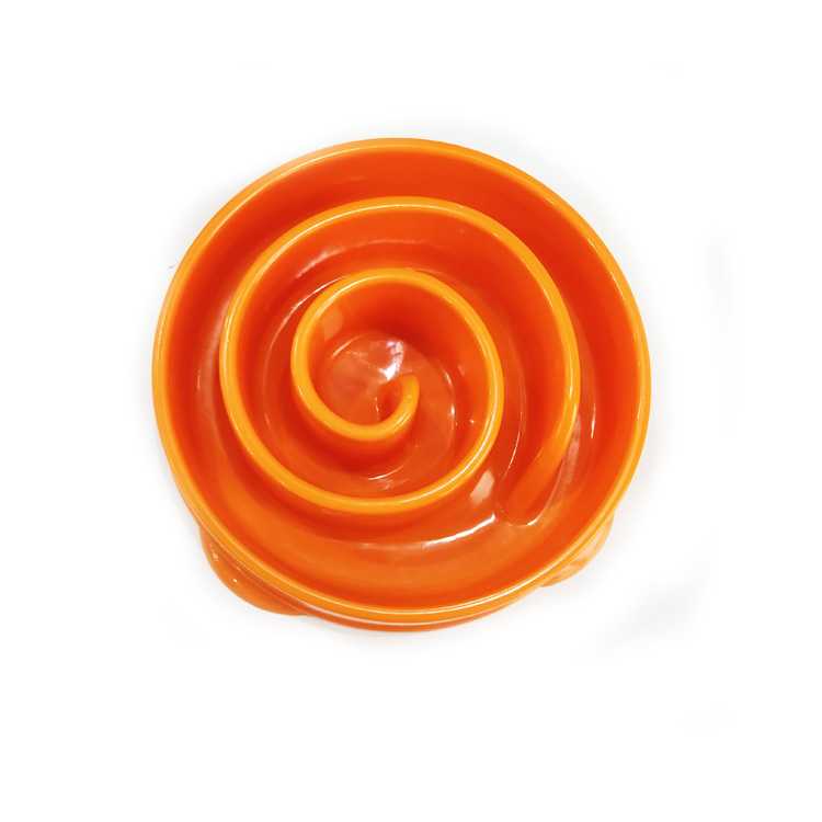 Durable Plastic Round Pet Bowl AntiGulping Slow Food Dog Bowl