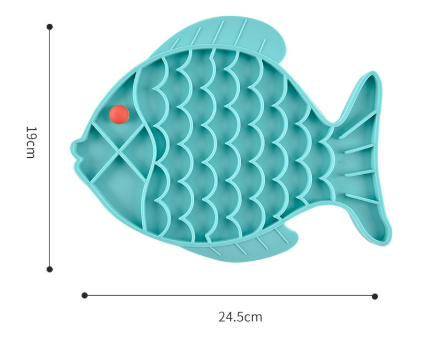 Durable Silicone Distraction Device Dog Lick Mat Slow Feeder Lick Pad Fishie Fun Feed Mat Dog Cat Feeder Fish Pet Placemat