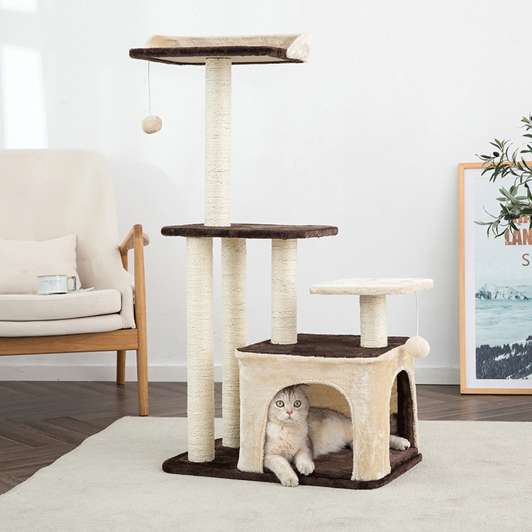 Durable Using Low Cat Climbing Tree Furniture Scratcher Post Cat Tree