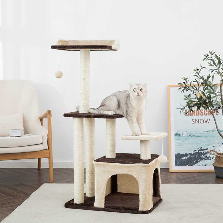 Durable Using Low Cat Climbing Tree Furniture Scratcher Post Cat Tree