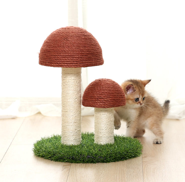 EASYPLUS Cat Tree House Scratcher Funny Mushroom Scratch Post