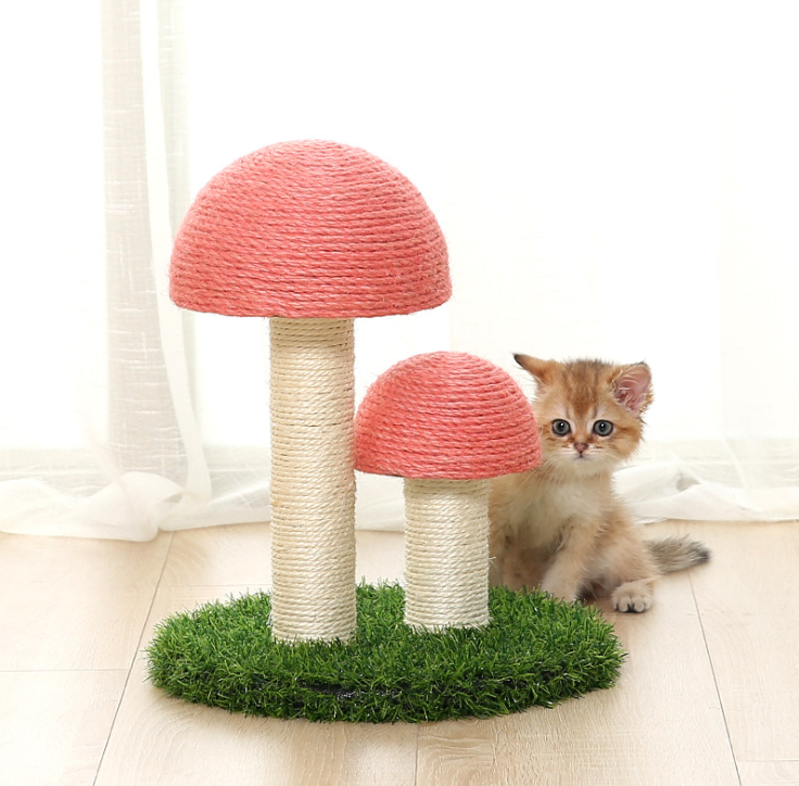 EASYPLUS Cat Tree House Scratcher Funny Mushroom Scratch Post