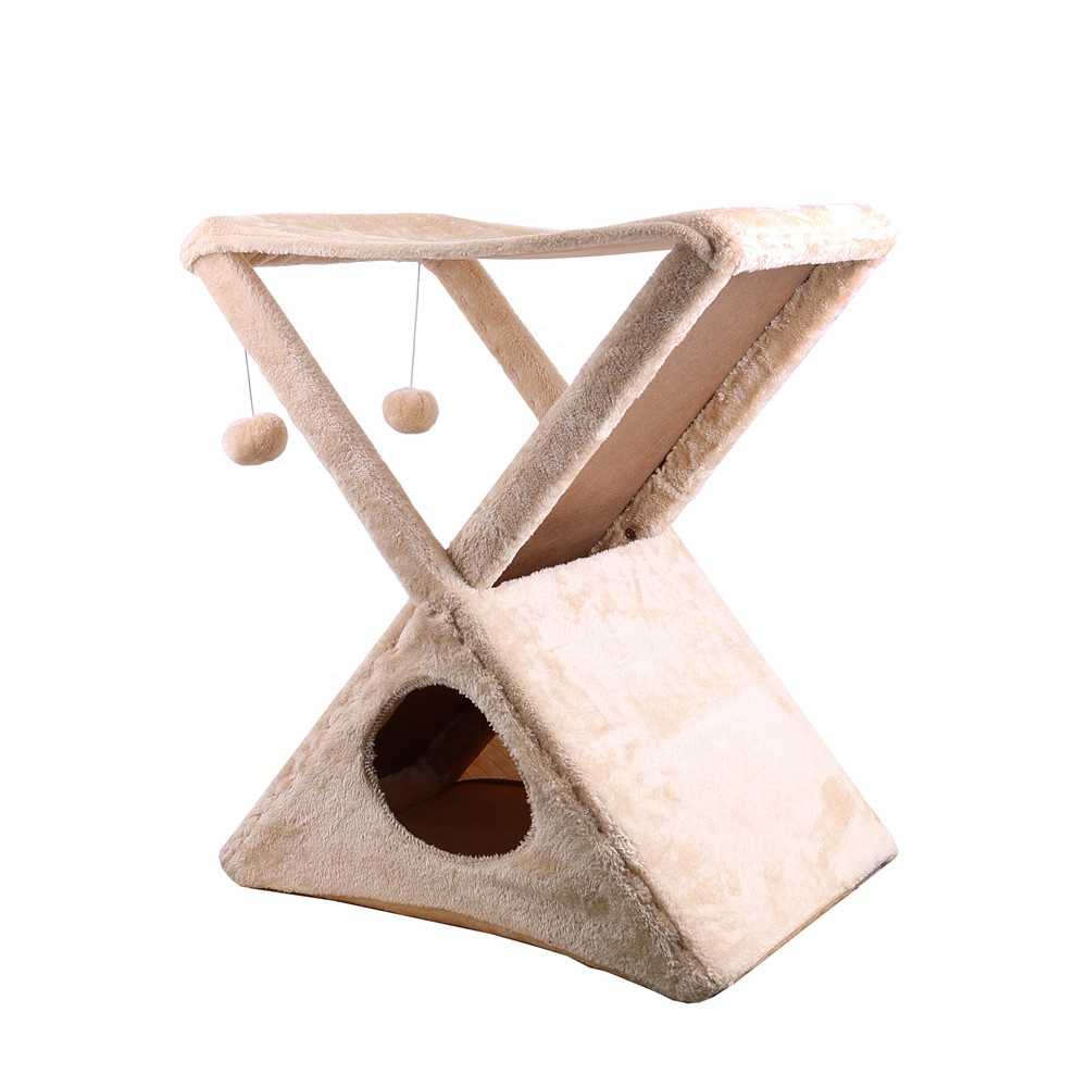 Easy Foldable Indoor X Small Cat Tree Scratching House Playground Cool Kitty Condo Playhouse Cat Tower