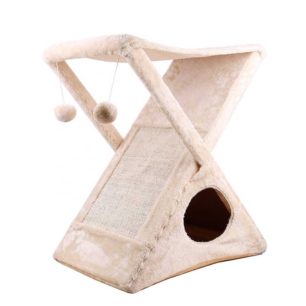 Easy Foldable Indoor X Small Cat Tree Scratching House Playground Cool Kitty Condo Playhouse Cat Tower