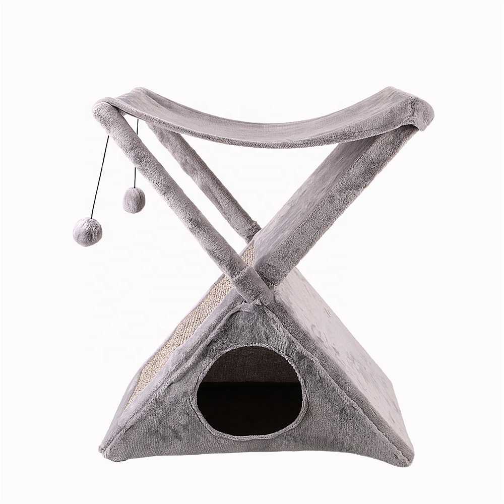 Easy Foldable Indoor X Small Cat Tree Scratching House Playground Cool Kitty Condo Playhouse Cat Tower