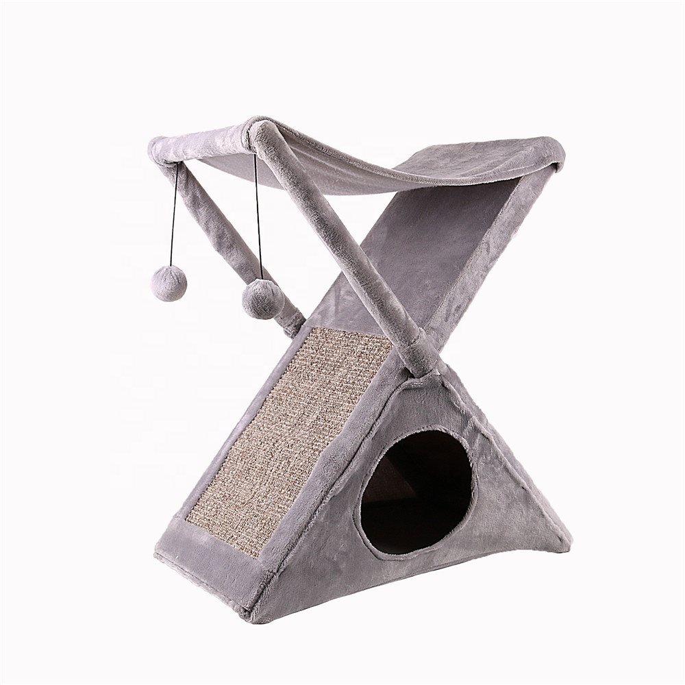 Easy Foldable Indoor X Small Cat Tree Scratching House Playground Cool Kitty Condo Playhouse Cat Tower