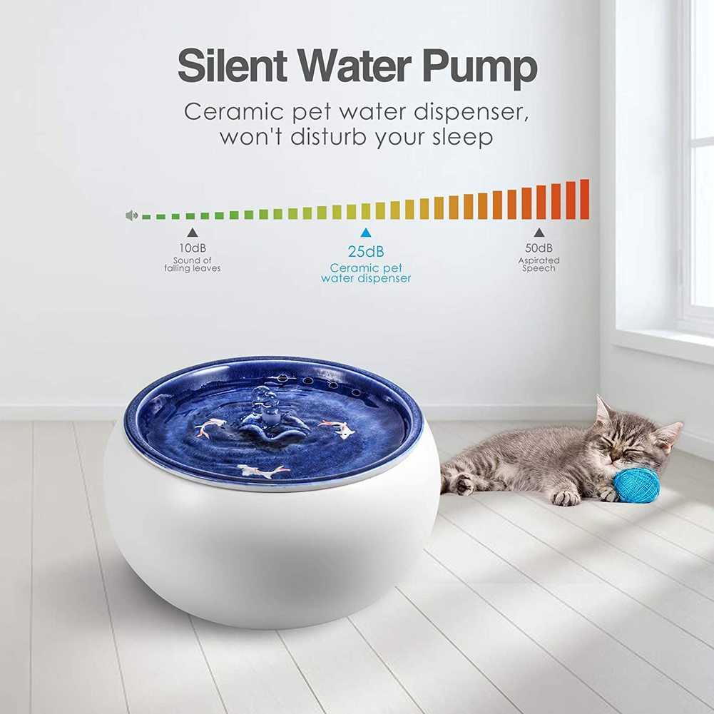 Electric Ceramic Cat Drinking Water Fountain Cats Dogs Drinking Bowl Automatic Cat Water Fountain Dispenser Pet Bowl 15L