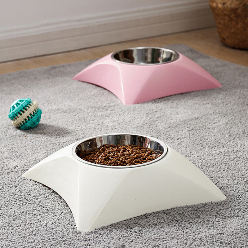 Elevated Stainless Steel Pet Bowls Cat Raised Stand Neat Dish Pet Food Feeder Dog Bowl