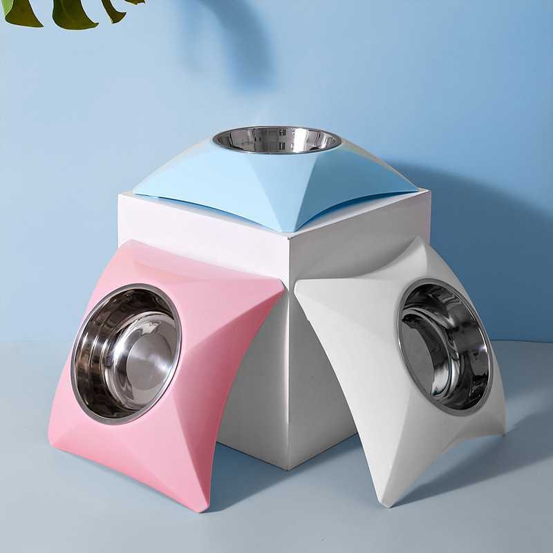 Elevated Stainless Steel Pet Bowls Cat Raised Stand Neat Dish Pet Food Feeder Dog Bowl