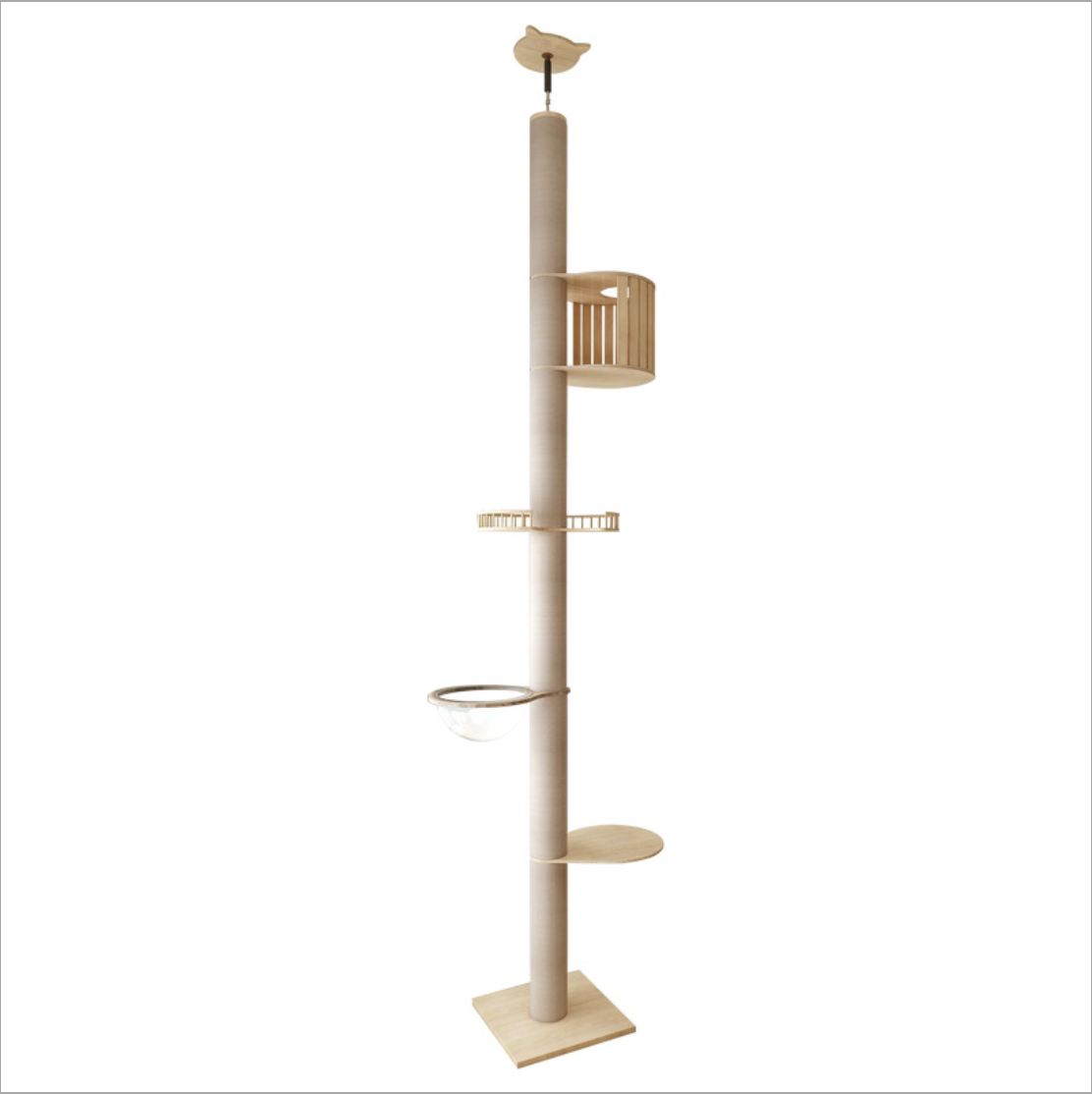 Floor To Ceiling Cat Tree Climbing Frame Cat Scratcher Tree