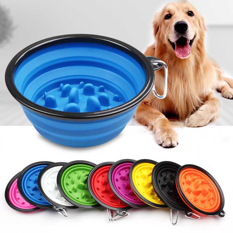 HUAMJ Custom ABS Material Auto Cover Anti Bacteria Portable Pet Bowl Anti Ants Slow Feeder Raised Dog Bowl