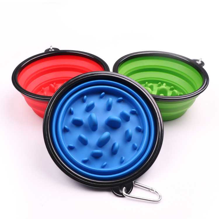 HUAMJ Custom ABS Material Auto Cover Anti Bacteria Portable Pet Bowl Anti Ants Slow Feeder Raised Dog Bowl