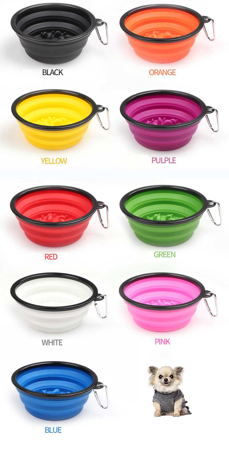 HUAMJ Custom ABS Material Auto Cover Anti Bacteria Portable Pet Bowl Anti Ants Slow Feeder Raised Dog Bowl