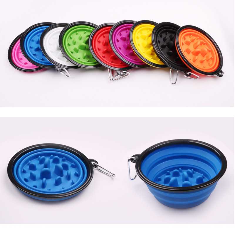 HUAMJ Custom ABS Material Auto Cover Anti Bacteria Portable Pet Bowl Anti Ants Slow Feeder Raised Dog Bowl