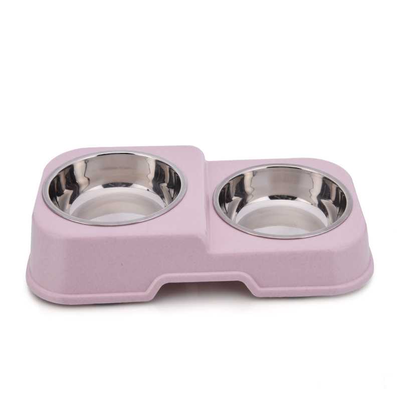 Healthy Tableware Simple Environmental Ladder Stainless Steel Liner Pet Dog Cat Food Water Bowl Feeder