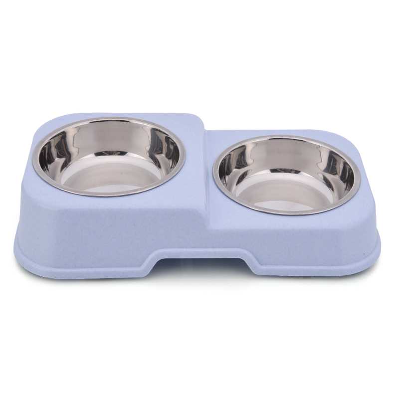 Healthy Tableware Simple Environmental Ladder Stainless Steel Liner Pet Dog Cat Food Water Bowl Feeder