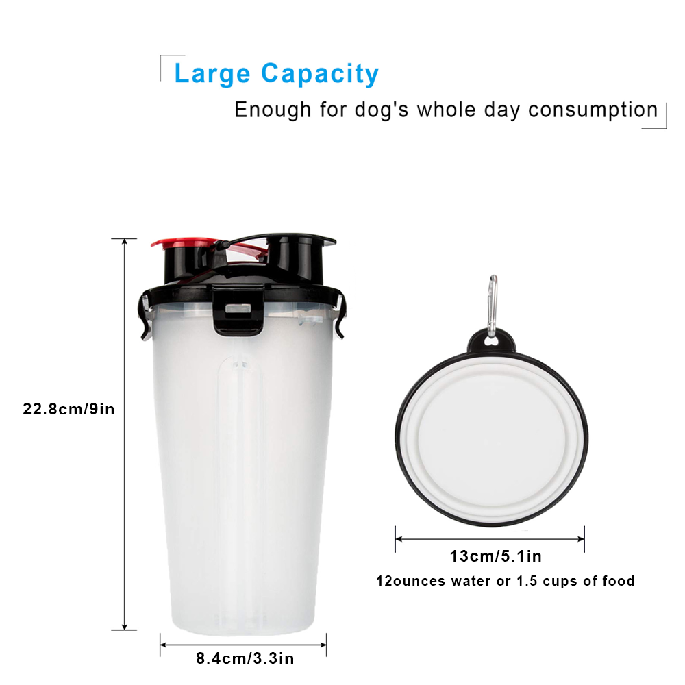 Ing 2 In 1 Outdoor Dog Travel Feeder Portable Pet Dog Water Bottle Cup