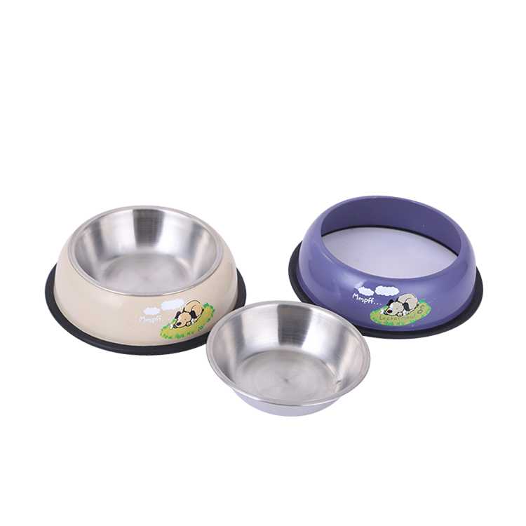 Ing Stainless Steel Bowl Pet Environmental Protection Paint Food Water Feeder Dogs Cats Puppy Dog