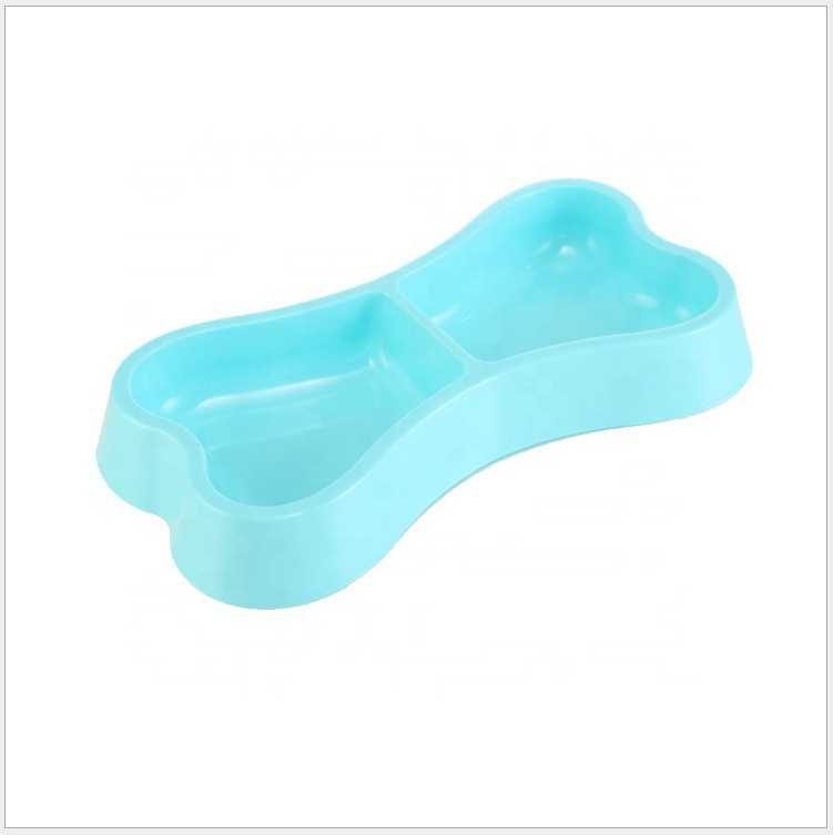 Kingtale Bone Shape Plastic Pet Dog Bowl Food Feeder