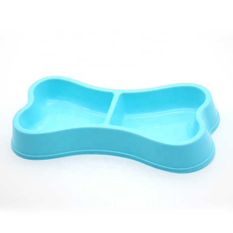 Kingtale Bone Shape Plastic Pet Dog Bowl Food Feeder