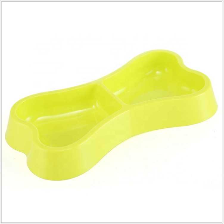 Kingtale Bone Shape Plastic Pet Dog Bowl Food Feeder