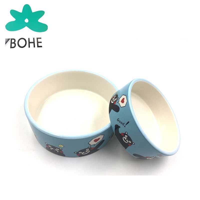 LUVP+KKUMAMON Modelling Rounded Custom Dog Pet Food Salad Water Ceramic Feeding Bowl