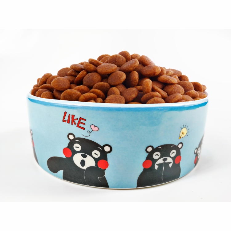 LUVP+KKUMAMON Modelling Rounded Custom Dog Pet Food Salad Water Ceramic Feeding Bowl