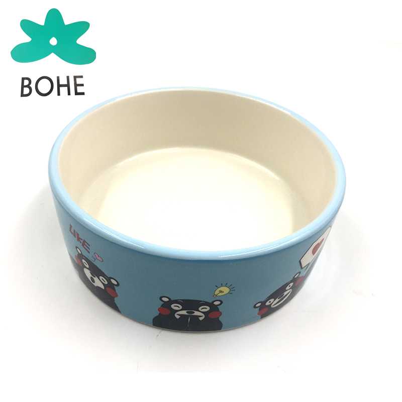 LUVP+KKUMAMON Modelling Rounded Custom Dog Pet Food Salad Water Ceramic Feeding Bowl