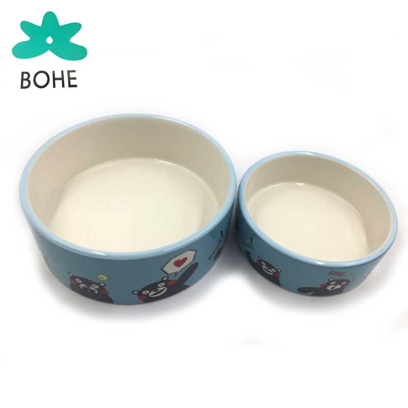 LUVP+KKUMAMON Modelling Rounded Custom Dog Pet Food Salad Water Ceramic Feeding Bowl