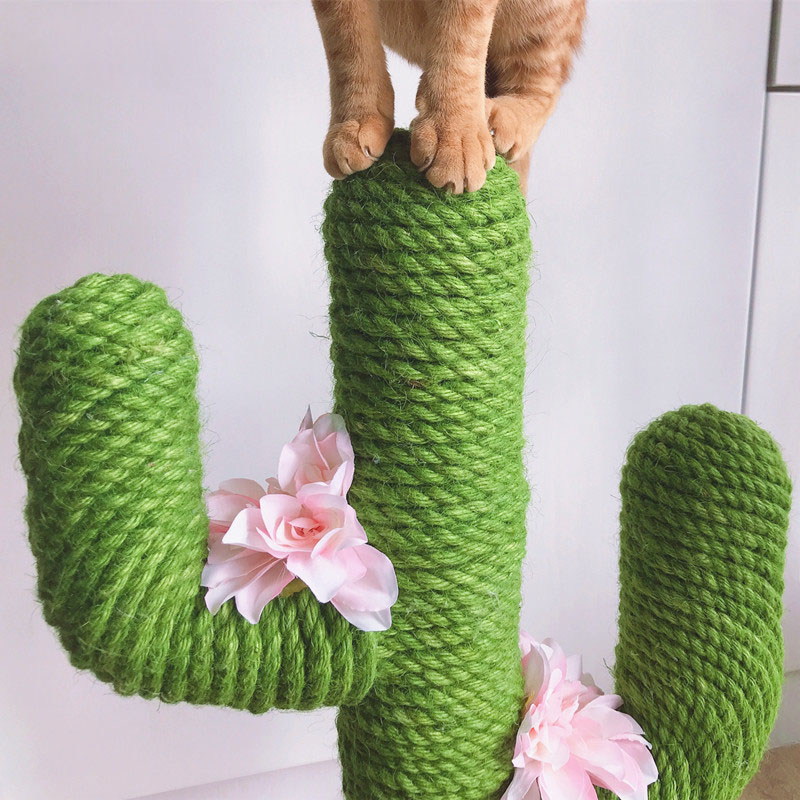 Manufacture Zhejiang Simple Small Cat Furniture Tree Scratch Post Cactus Cat Tree
