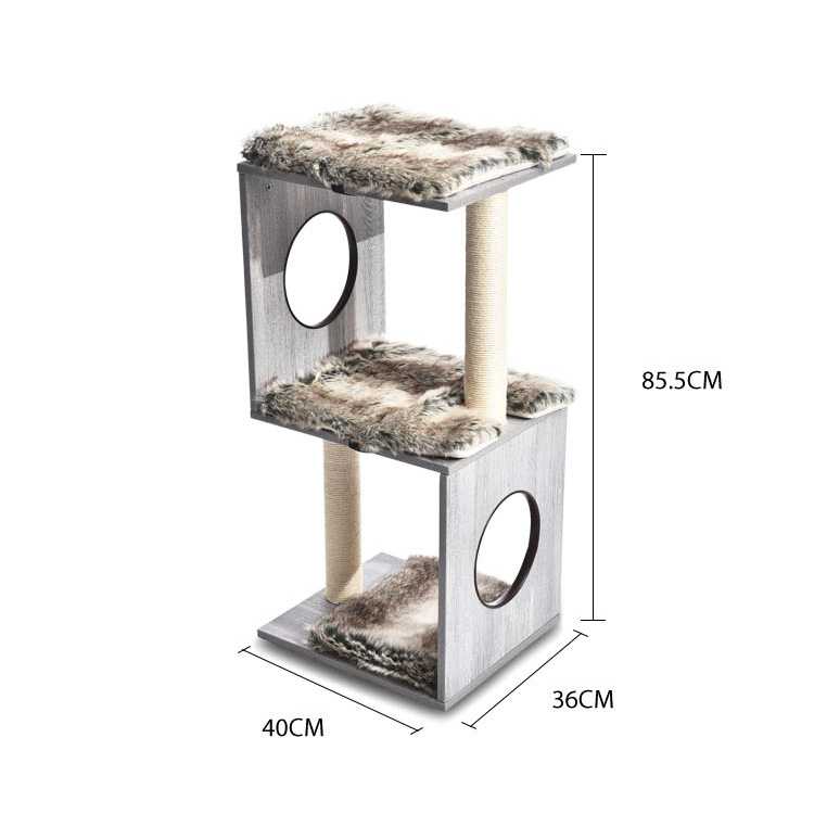 Manufacturer Cat Scratch Post Furniture MDF Cat Tree With Faux Fur Pad