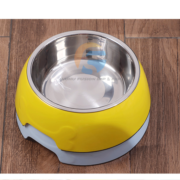 Manufacturer Nonslip Multicolor Pet Bowl Stainless Steel Double Cat Dog Pet Food Bowl