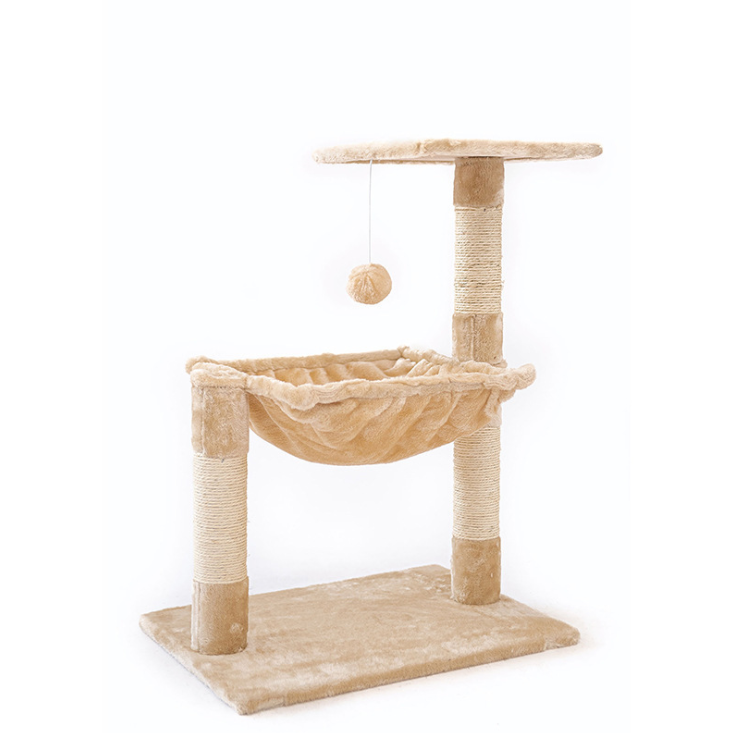 Manufacturer Sisal Short Plush Stable Cat Tree With Hammock
