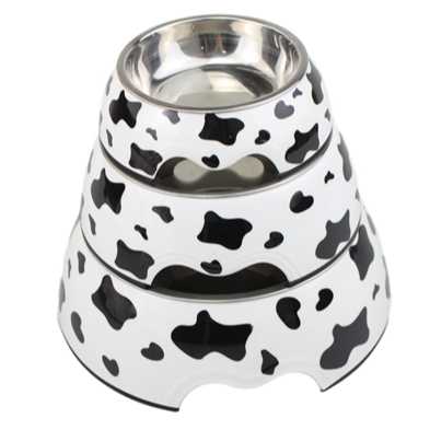 Melamine Decals Dog Food Bowl With Removable Stainless Steel Bowl Dog Food Bowl