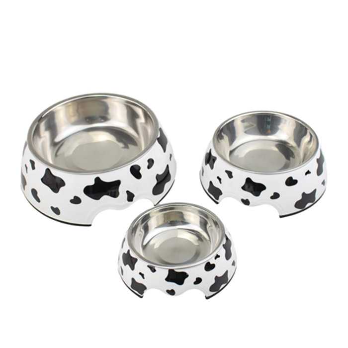 Melamine Decals Dog Food Bowl With Removable Stainless Steel Bowl Dog Food Bowl