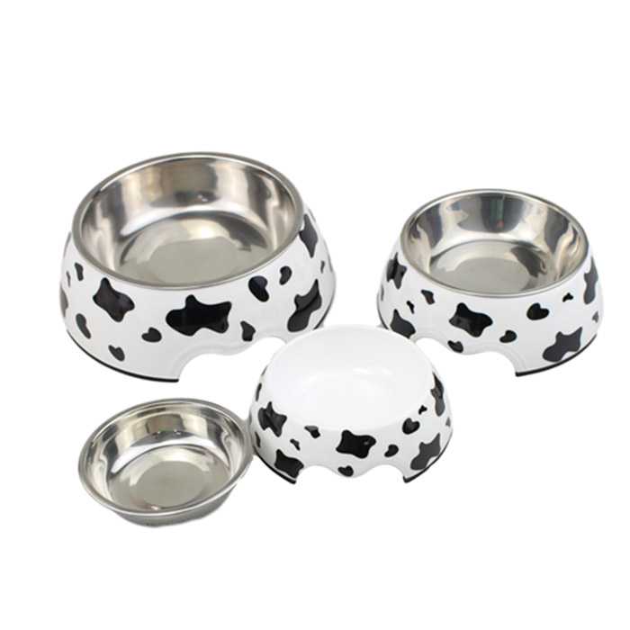 Melamine Decals Dog Food Bowl With Removable Stainless Steel Bowl Dog Food Bowl