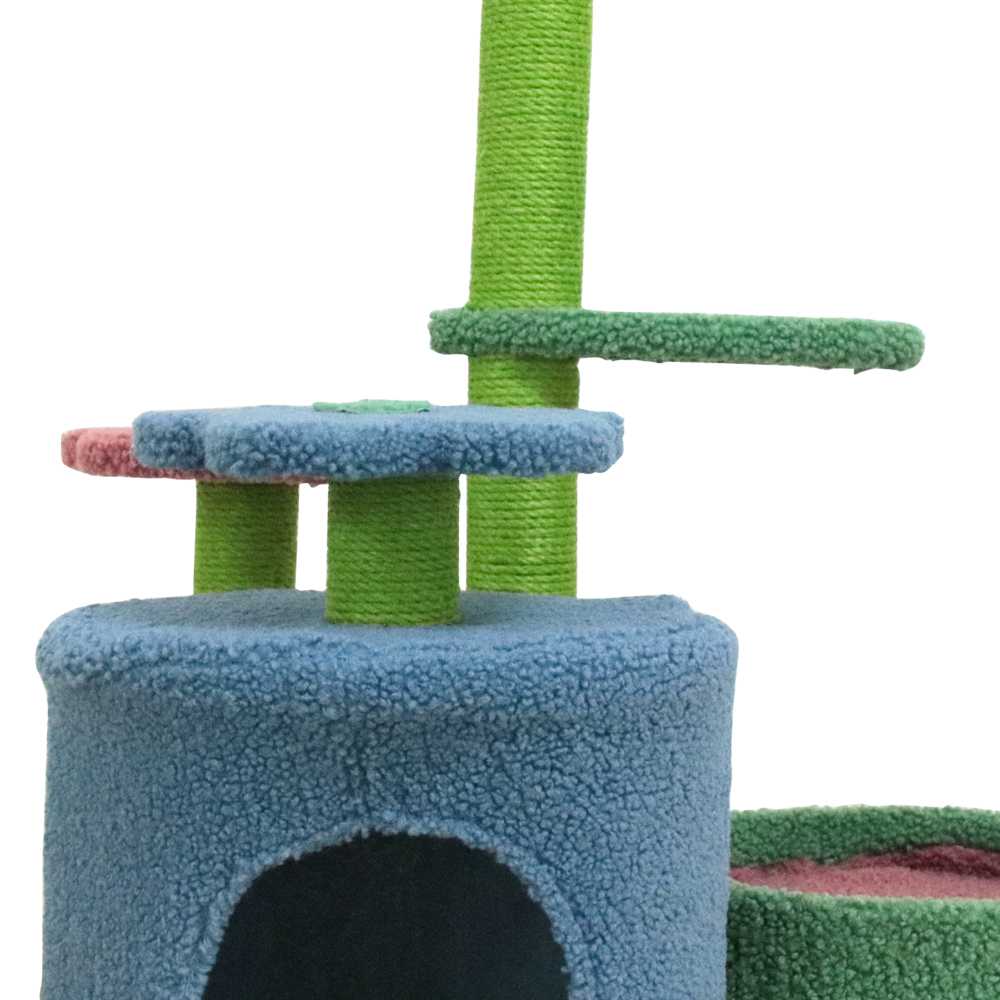 Multi Layer Wooden Cat Tree Scratcher Post Cat Climbing Tower Cat Tree