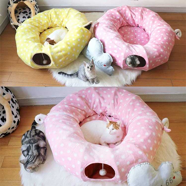 Multifunction Cat Plush Tunnel Interactive Cat Product Cat Toys Collapsible Foldable Pet Toy Cat Tunnel