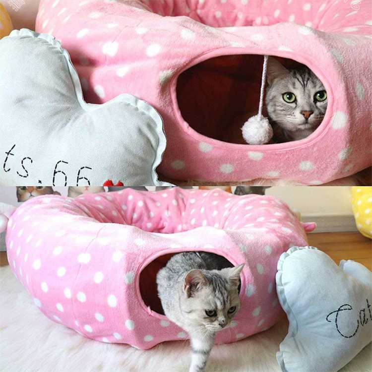 Multifunction Cat Plush Tunnel Interactive Cat Product Cat Toys Collapsible Foldable Pet Toy Cat Tunnel