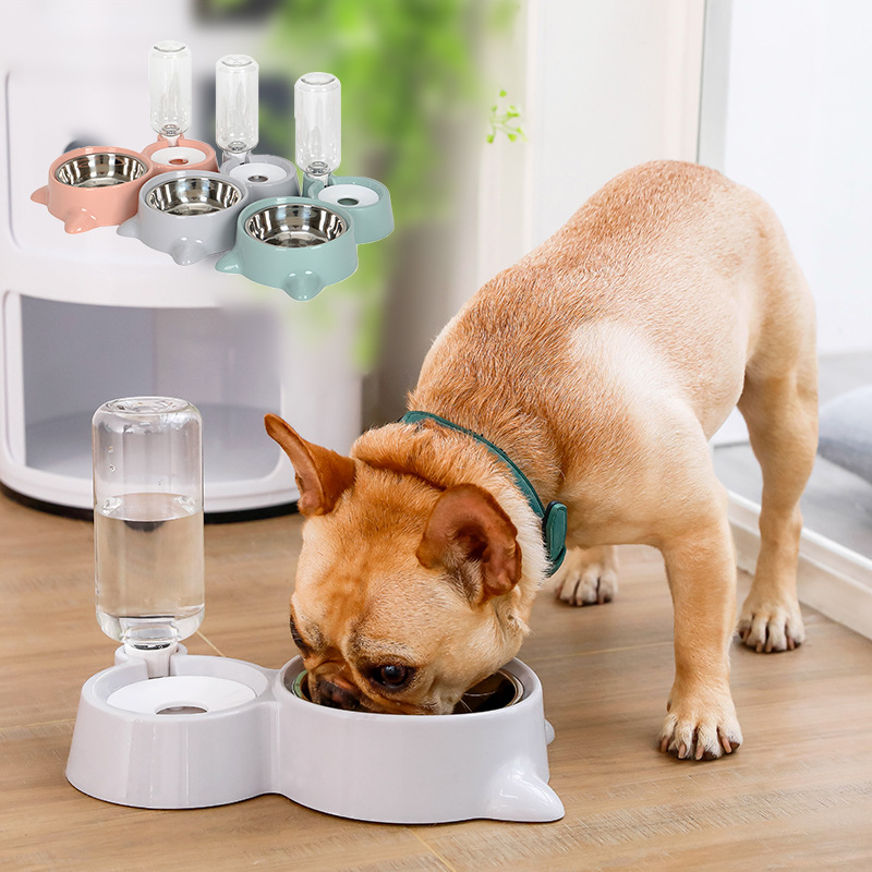 Multifunction Double Pet Bowl Automatic Pet Dog Cat Food Water Dispenser Bottle Bowl Pet Dog