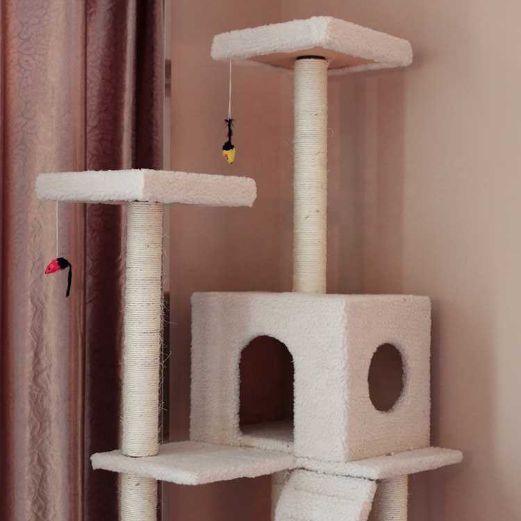 Multilayer HDF Highgrade Lamb Cashmere Sisal Scratch Post Cat Tree House