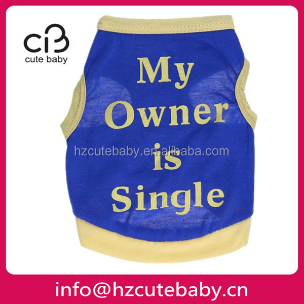 My Owner Is Single Printing Summer Pet Clothing