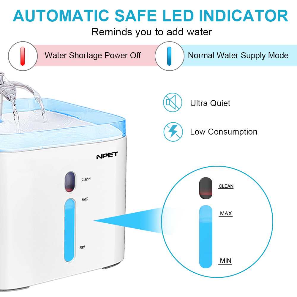 NPET 3L Pet Drinking Fountain Automatic Fountain Water Dispenser With Sensor Switch Cat Dogs