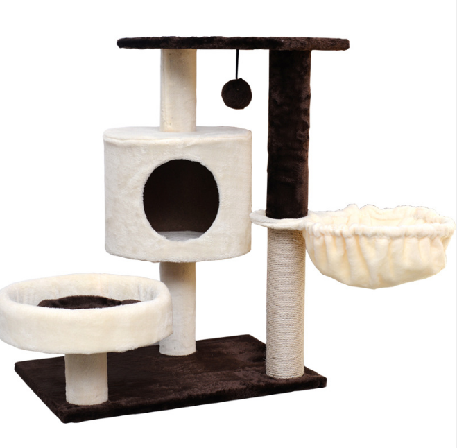 Natural Sisal Wooden Scratching Pet Scratcher Cat Tree House