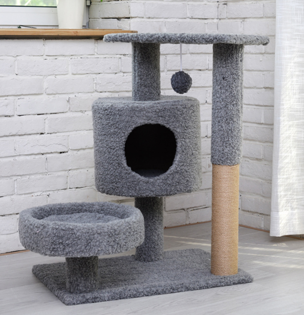 Natural Sisal Wooden Scratching Pet Scratcher Cat Tree House