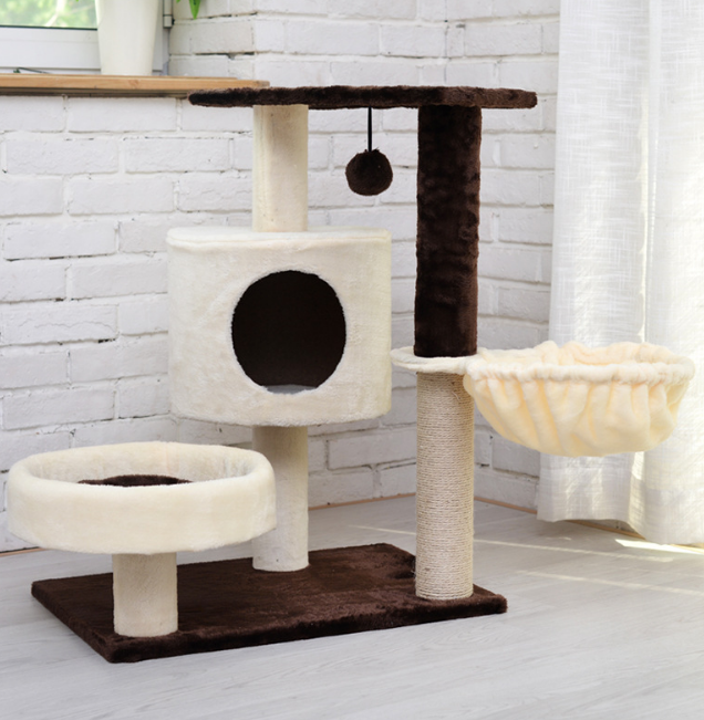 Natural Sisal Wooden Scratching Pet Scratcher Cat Tree House