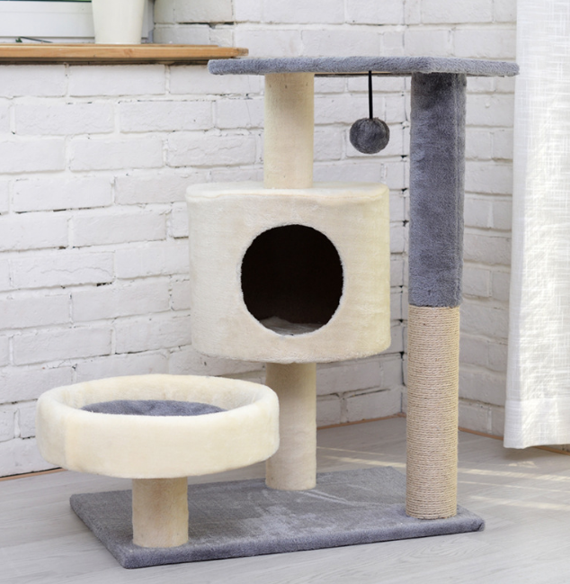 Natural Sisal Wooden Scratching Pet Scratcher Cat Tree House