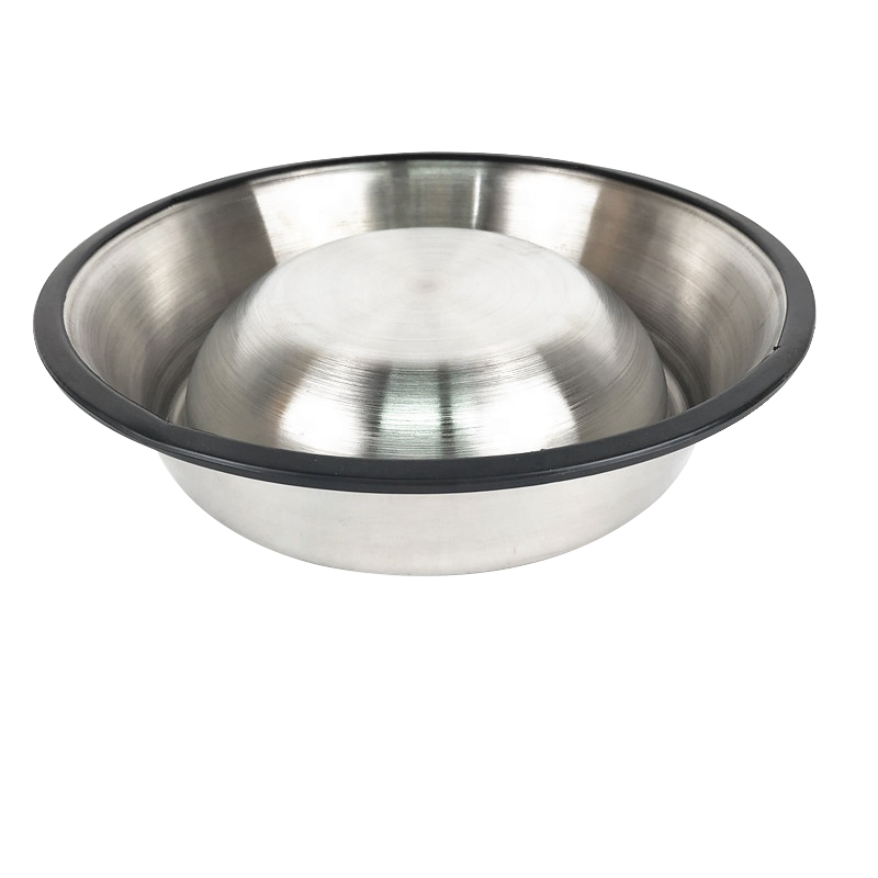 Nonslip Dog Bowl pet Bowl  cat Bowl With Rubber Base Stainless Steel Pet Food Drinking Bowl Dish