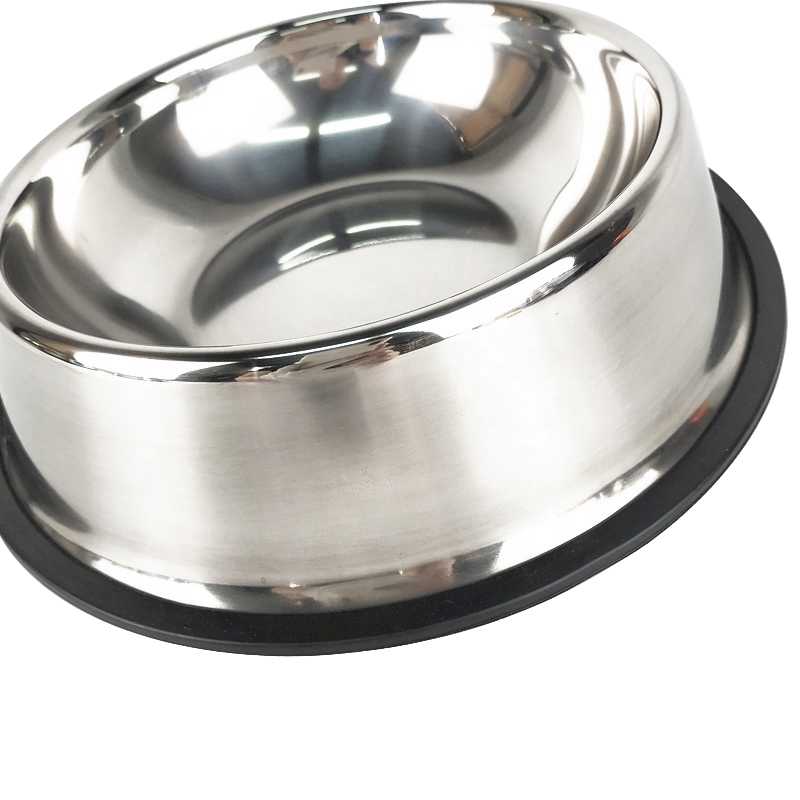 Nonslip Dog Bowl pet Bowl  cat Bowl With Rubber Base Stainless Steel Pet Food Drinking Bowl Dish